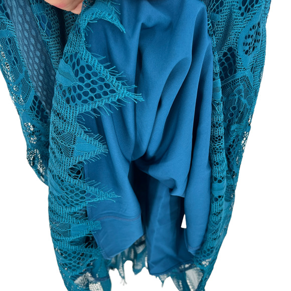 NEW Foxiedox Gloria Lace Tea Length Dress in Teal Anthropologie FA979DR - Picture 11 of 13
